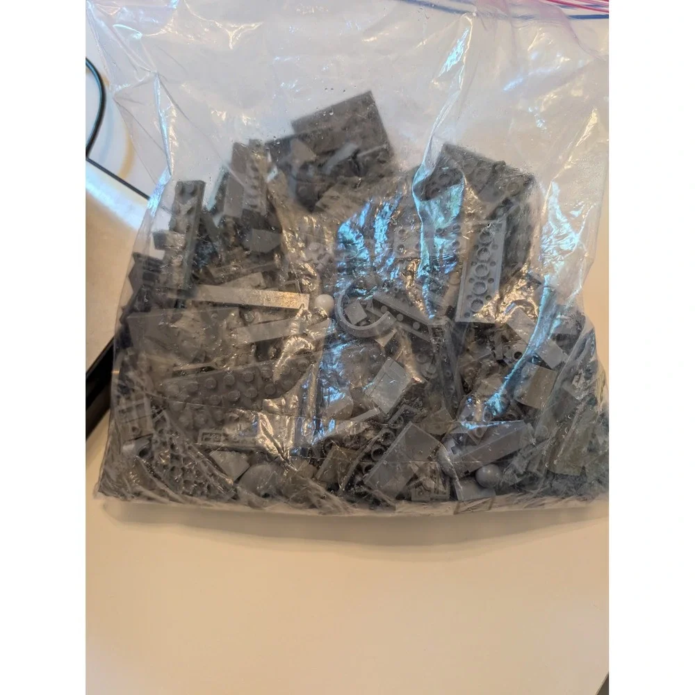 LEGO Bulk Bricks Pieces Over 2lbs Light Gray Mixed Lot